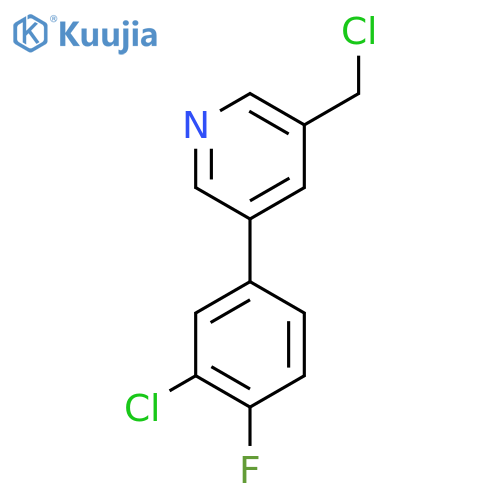 3-(3-Chloro-4-fluorophenyl)-5-(chloromethyl)pyridine structure