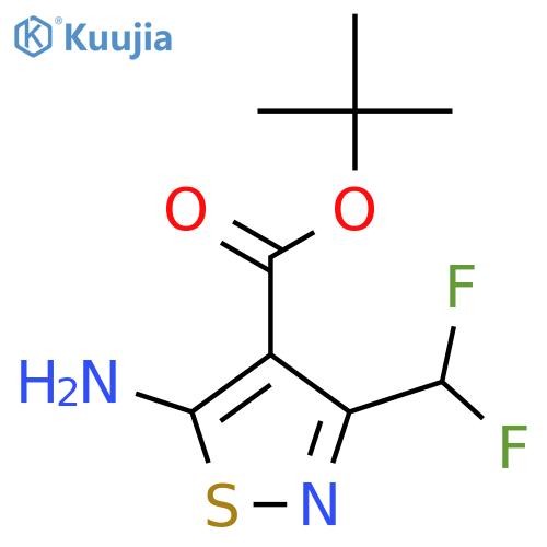 Tert-butyl 5-amino-3-(difluoromethyl)-1,2-thiazole-4-carboxylate structure