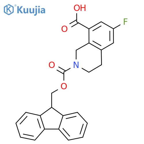 2-(9H-Fluoren-9-ylmethoxycarbonyl)-6-fluoro-3,4-dihydro-1H-isoquinoline-8-carboxylic acid structure