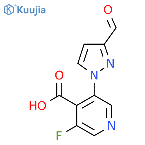 3-fluoro-5-(3-formyl-1H-pyrazol-1-yl)pyridine-4-carboxylic acid structure