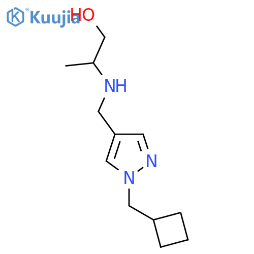 2-({[1-(cyclobutylmethyl)-1H-pyrazol-4-yl]methyl}amino)propan-1-ol structure