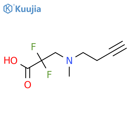 3-[(But-3-yn-1-yl)(methyl)amino]-2,2-difluoropropanoic acid structure