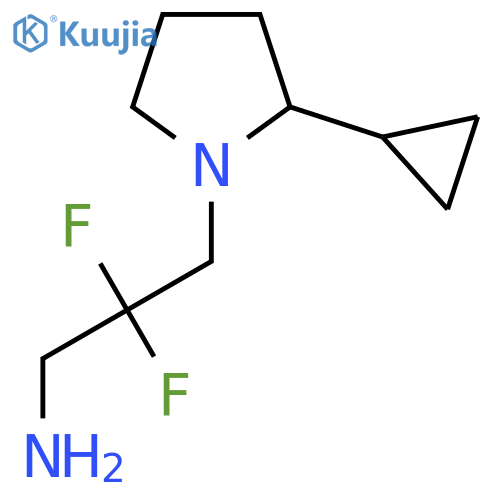 3-(2-Cyclopropylpyrrolidin-1-yl)-2,2-difluoropropan-1-amine structure