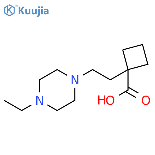 Cyclobutanecarboxylic acid, 1-[2-(4-ethyl-1-piperazinyl)ethyl]- structure