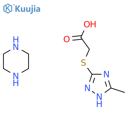 2-(5-methyl-4H-1,2,4-triazol-3-yl)sulfanylacetic acid, piperazine structure