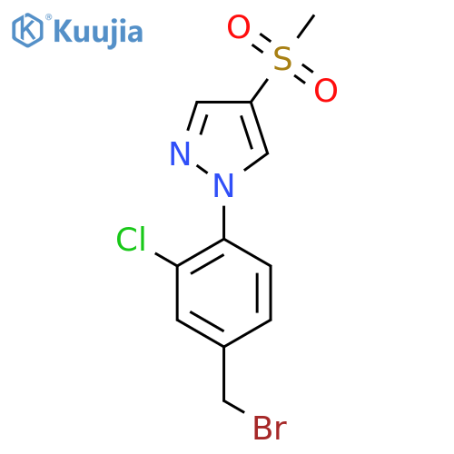1-4-(bromomethyl)-2-chlorophenyl-4-methanesulfonyl-1H-pyrazole structure