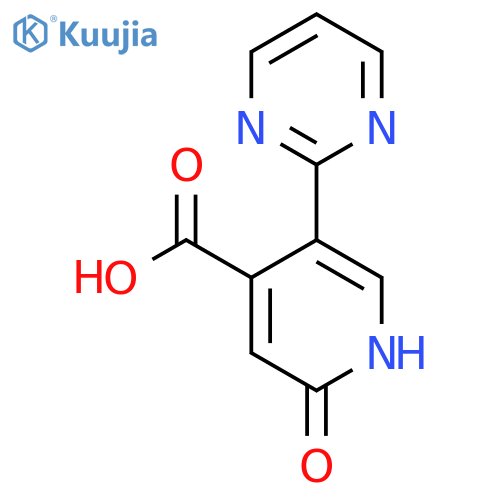 2-Hydroxy-5-(pyrimidin-2-yl)pyridine-4-carboxylic acid structure