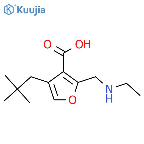 4-(2,2-Dimethylpropyl)-2-[(ethylamino)methyl]furan-3-carboxylic acid structure