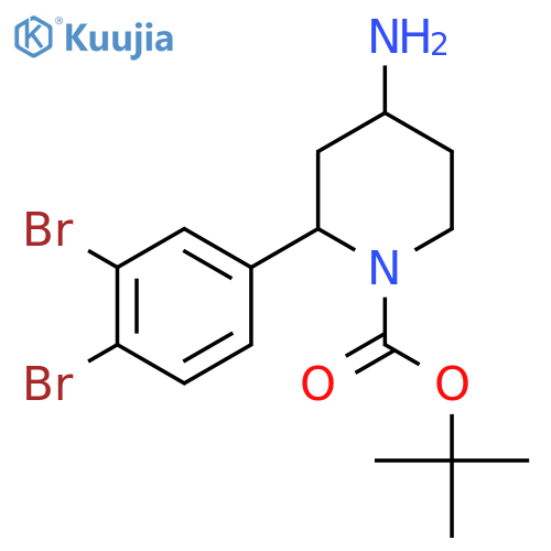 Tert-butyl 4-amino-2-(3,4-dibromophenyl)piperidine-1-carboxylate structure