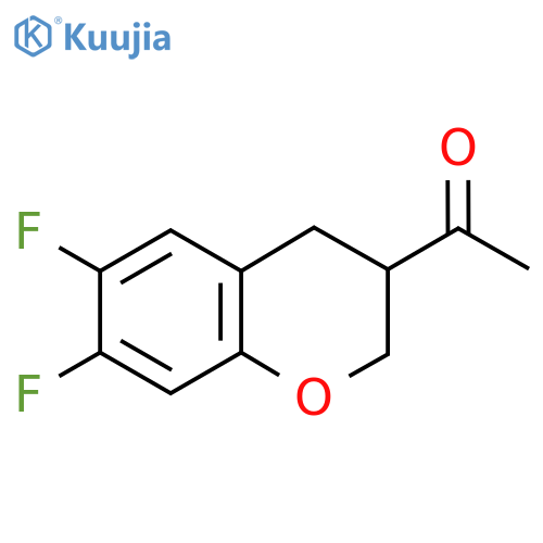 1-(6,7-difluoro-3,4-dihydro-2H-1-benzopyran-3-yl)ethan-1-one structure