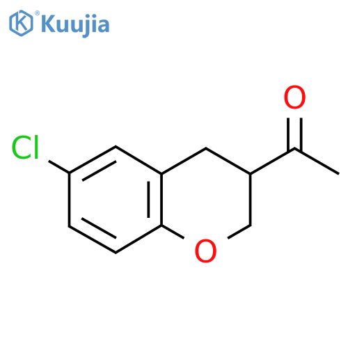 1-(6-chloro-3,4-dihydro-2H-1-benzopyran-3-yl)ethan-1-one structure