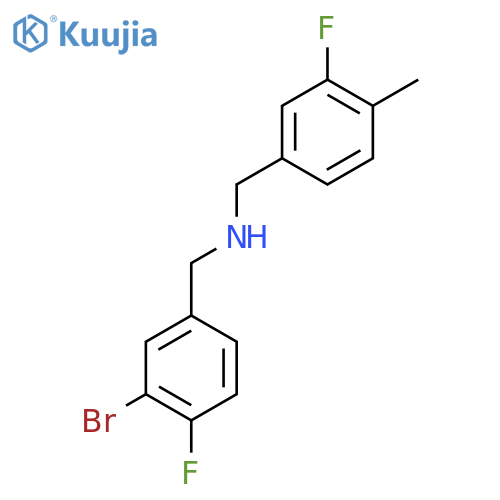 [(3-Bromo-4-fluorophenyl)methyl][(3-fluoro-4-methylphenyl)methyl]amine structure