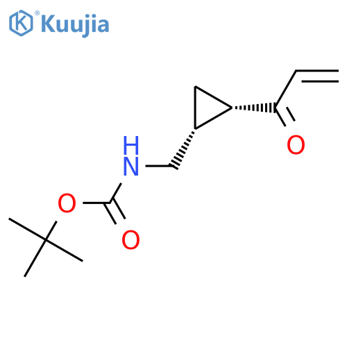 rac-tert-butyl N-{[(1R,2S)-2-(prop-2-enoyl)cyclopropyl]methyl}carbamate structure