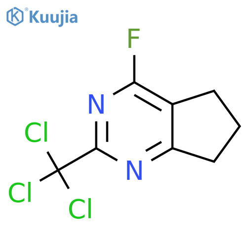 4-fluoro-2-(trichloromethyl)-5H,6H,7H-cyclopenta[d]pyrimidine structure