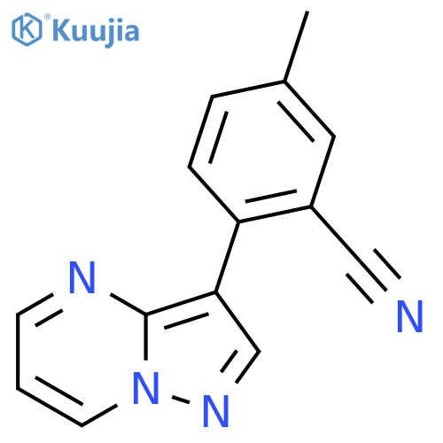 5-Methyl-2-{pyrazolo[1,5-a]pyrimidin-3-yl}benzonitrile structure