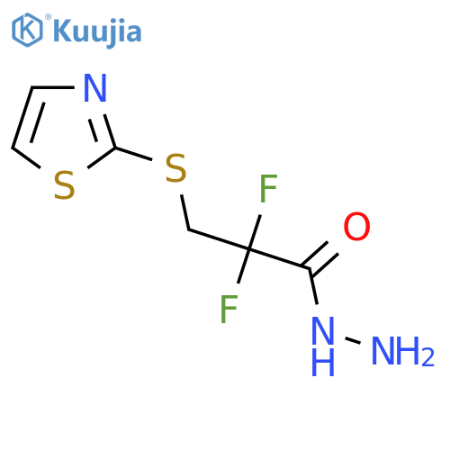 2,2-Difluoro-3-(1,3-thiazol-2-ylsulfanyl)propanehydrazide structure