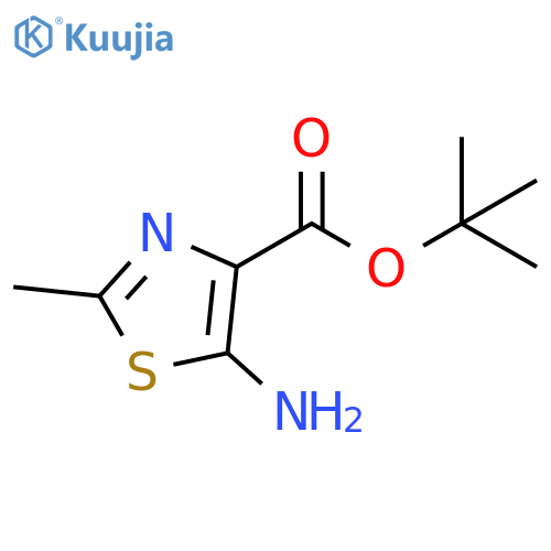 4-Thiazolecarboxylic acid, 5-amino-2-methyl-, 1,1-dimethylethyl ester structure
