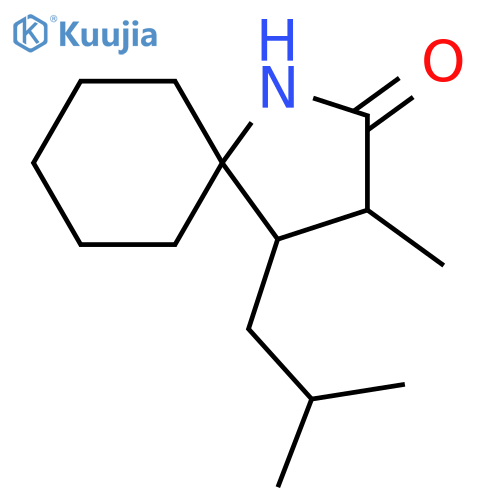 1-Azaspiro[4.5]decan-2-one, 3-methyl-4-(2-methylpropyl)- structure