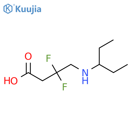 3,3-difluoro-4-(pentan-3-yl)aminobutanoic acid structure