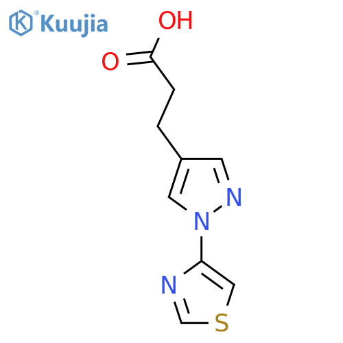 3-1-(1,3-thiazol-4-yl)-1H-pyrazol-4-ylpropanoic acid structure