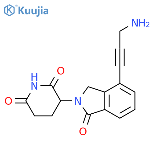 2,6-Piperidinedione, 3-[4-(3-amino-1-propyn-1-yl)-1,3-dihydro-1-oxo-2H-isoindol-2-yl]- structure