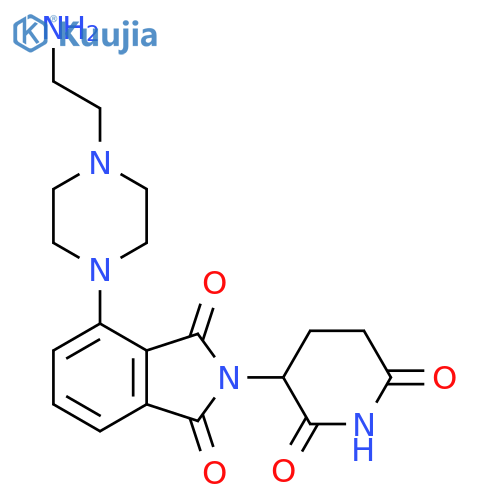1H-Isoindole-1,3(2H)-dione, 4-[4-(2-aminoethyl)-1-piperazinyl]-2-(2,6-dioxo-3-piperidinyl)- structure