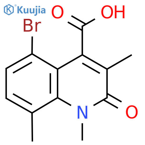 5-bromo-1,3,8-trimethyl-2-oxo-1,2-dihydroquinoline-4-carboxylic acid structure