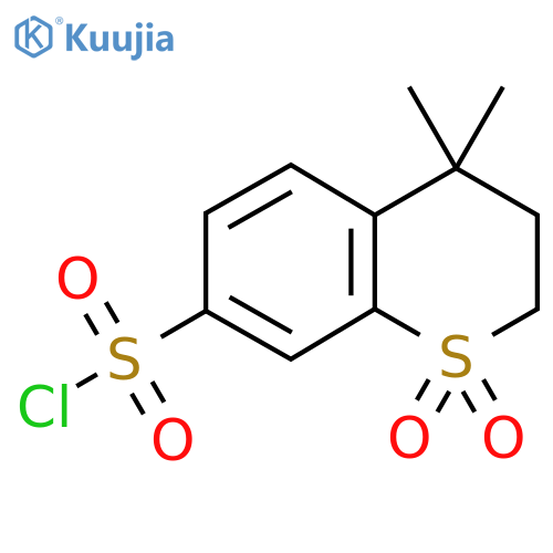 4,4-dimethyl-1,1-dioxo-3,4-dihydro-2H-1lambda6-benzothiopyran-7-sulfonyl chloride structure