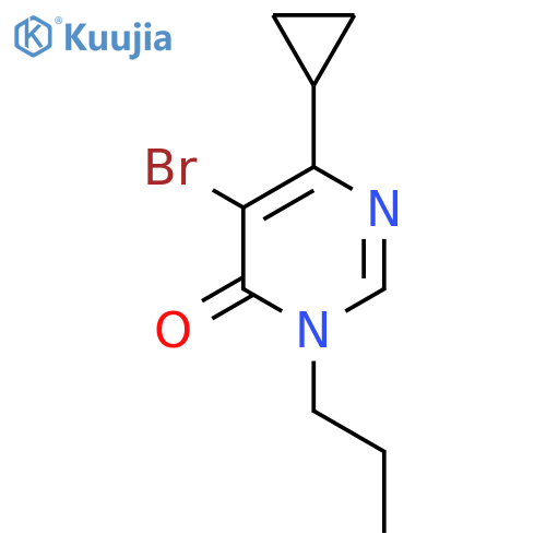 5-bromo-6-cyclopropyl-3-propyl-3,4-dihydropyrimidin-4-one structure