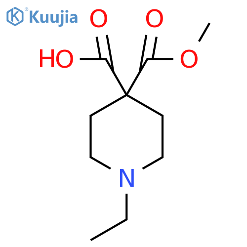 1-ethyl-4-(methoxycarbonyl)piperidine-4-carboxylic acid structure