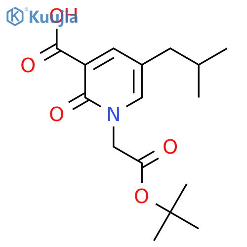 1-2-(tert-butoxy)-2-oxoethyl-5-(2-methylpropyl)-2-oxo-1,2-dihydropyridine-3-carboxylic acid structure
