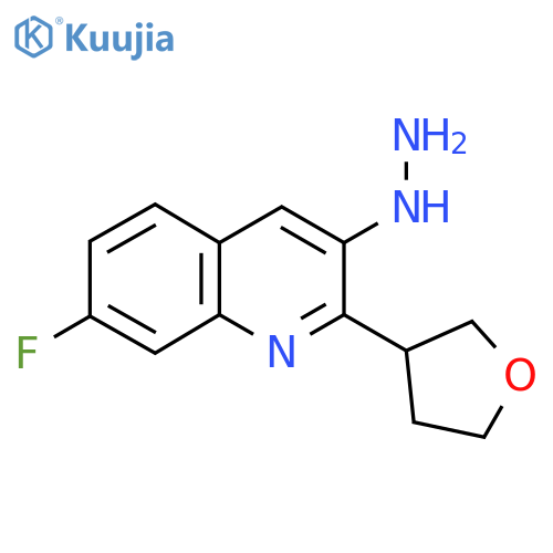 7-Fluoro-3-hydrazinyl-2-(oxolan-3-yl)quinoline structure