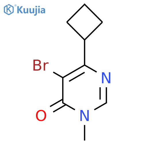 5-bromo-6-cyclobutyl-3-methyl-3,4-dihydropyrimidin-4-one structure