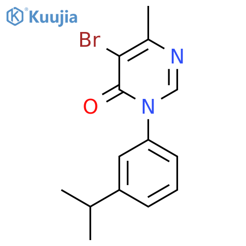5-bromo-6-methyl-3-3-(propan-2-yl)phenyl-3,4-dihydropyrimidin-4-one structure