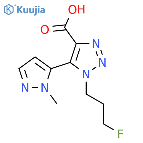 1-(3-fluoropropyl)-5-(1-methyl-1H-pyrazol-5-yl)-1H-1,2,3-triazole-4-carboxylic acid structure
