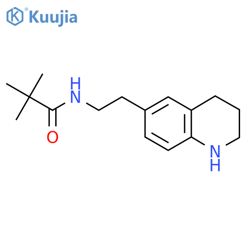 2,2-dimethyl-N-[2-(1,2,3,4-tetrahydroquinolin-6-yl)ethyl]propanamide structure