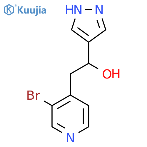 2-(3-bromopyridin-4-yl)-1-(1H-pyrazol-4-yl)ethan-1-ol structure