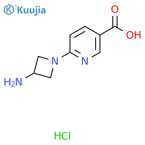 6-(3-Aminoazetidin-1-yl)pyridine-3-carboxylic acid hydrochloride structure