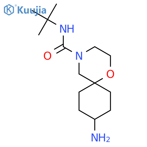 9-amino-N-tert-butyl-1-oxa-4-azaspiro[5.5]undecane-4-carboxamide structure