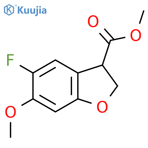 Methyl 5-fluoro-6-methoxy-2,3-dihydro-1-benzofuran-3-carboxylate structure