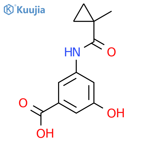 3-Hydroxy-5-(1-methylcyclopropaneamido)benzoic acid structure