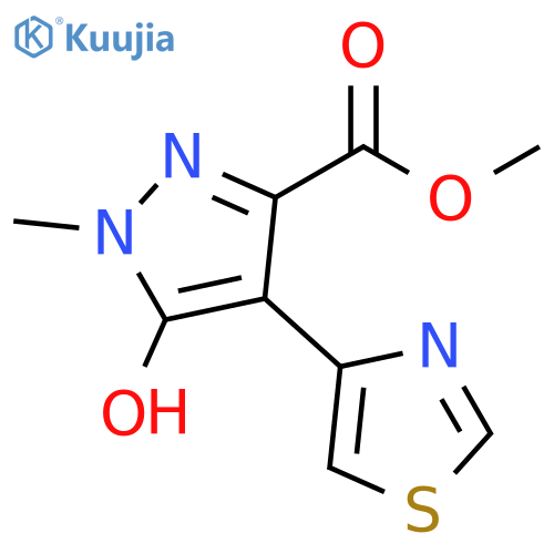 1H-Pyrazole-3-carboxylic acid, 5-hydroxy-1-methyl-4-(4-thiazolyl)-, methyl ester structure