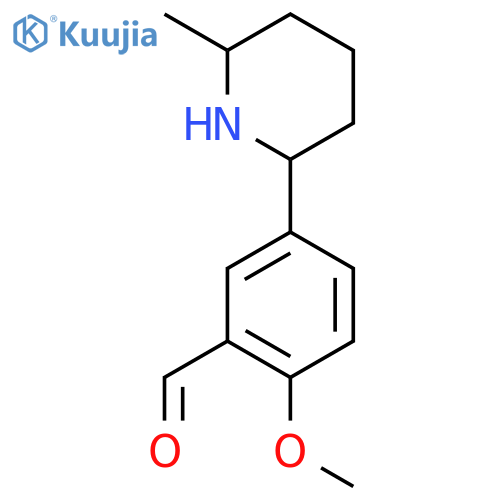 2-methoxy-5-(6-methylpiperidin-2-yl)benzaldehyde structure