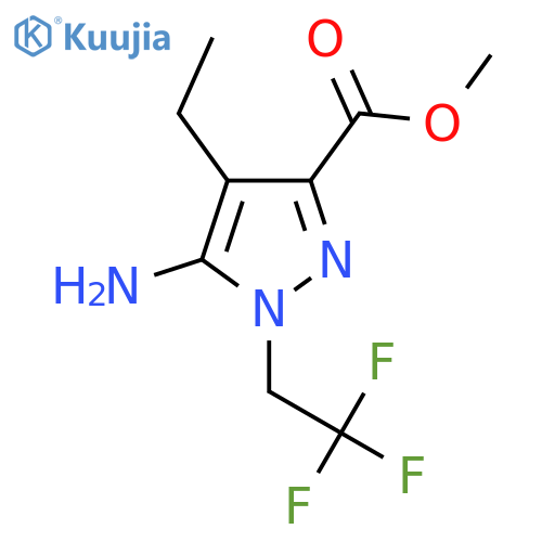 methyl 5-amino-4-ethyl-1-(2,2,2-trifluoroethyl)-1H-pyrazole-3-carboxylate structure
