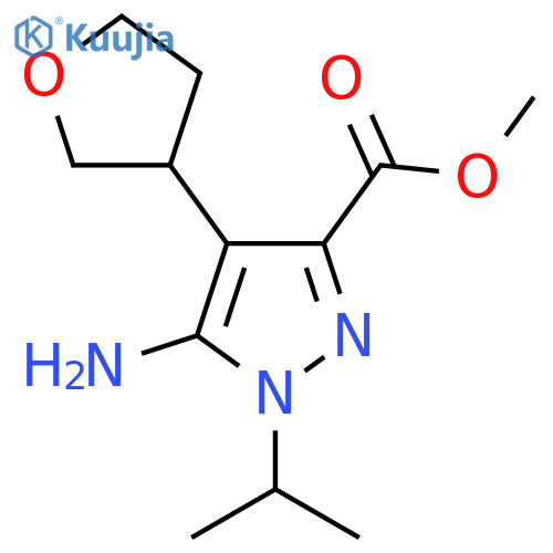 methyl 5-amino-4-(oxolan-3-yl)-1-(propan-2-yl)-1H-pyrazole-3-carboxylate structure