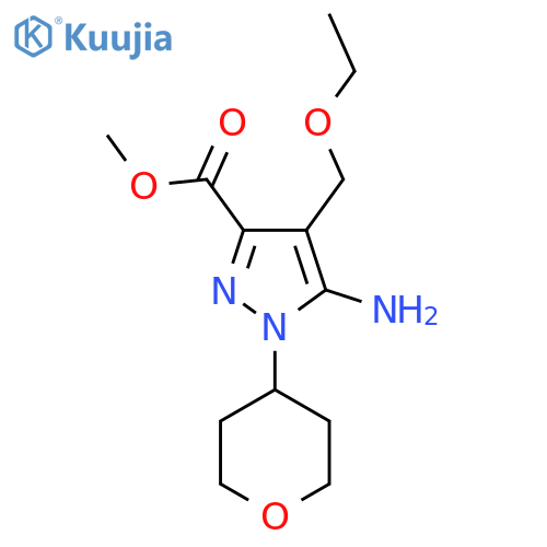 methyl 5-amino-4-(ethoxymethyl)-1-(oxan-4-yl)-1H-pyrazole-3-carboxylate structure