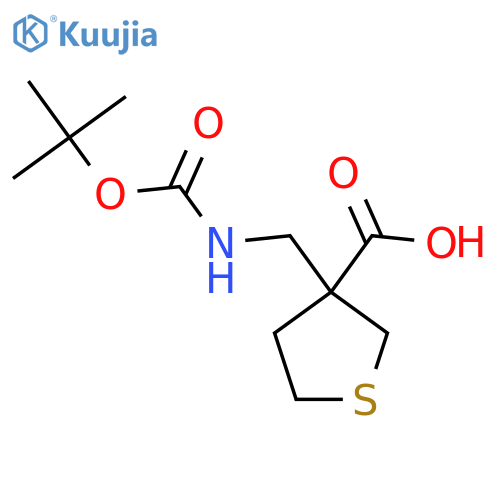 3-({(tert-butoxy)carbonylamino}methyl)thiolane-3-carboxylic acid structure