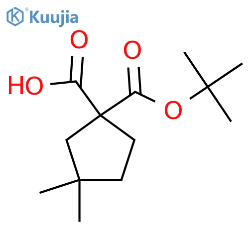 1-(tert-butoxy)carbonyl-3,3-dimethylcyclopentane-1-carboxylic acid structure