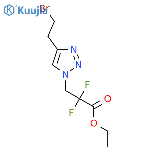 ethyl 3-4-(2-bromoethyl)-1H-1,2,3-triazol-1-yl-2,2-difluoropropanoate structure