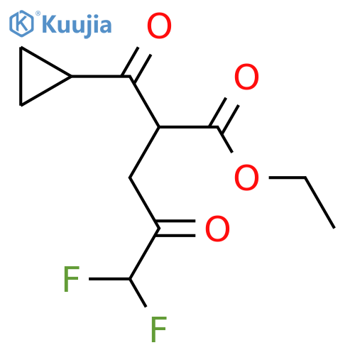 ethyl 2-cyclopropanecarbonyl-5,5-difluoro-4-oxopentanoate structure